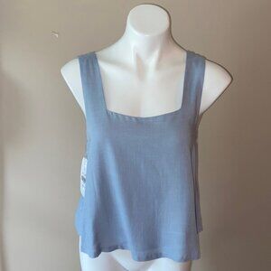 Becool Women's Heather Blue Sleeveless Sleeveless Cropped Tank Top Size Small